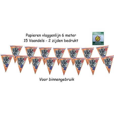 Oranje Vlaggenlijn Holland - Vlaggetjes Met Leeuw - Papier - 36 meter