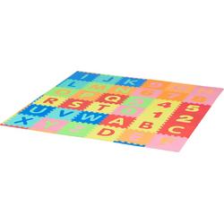 HOMCOM Kinderpuzzelmat 36 stuks speelmat met letters en cijfers EVA veelkleurig 431-068
