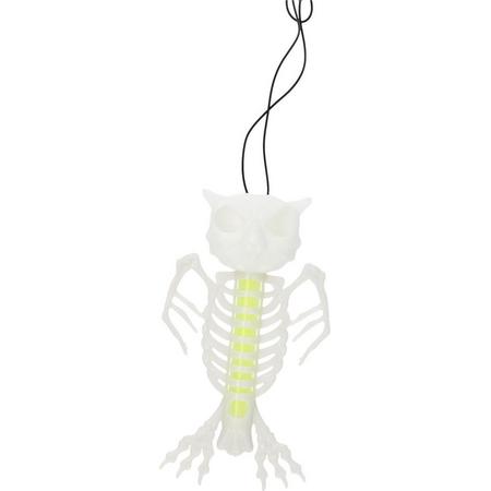 Home & Styling Skelet Uil Glow In The Dark 10 Cm 3-delig