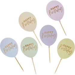 Happy Birthday Pastel - 12 stuks
