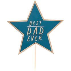 Ster Best Dad Ever - Blauw & Goud