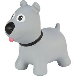 Tootinas grijze hond - opblaasbaar springspeelgoed voor kinderen - Skippybal