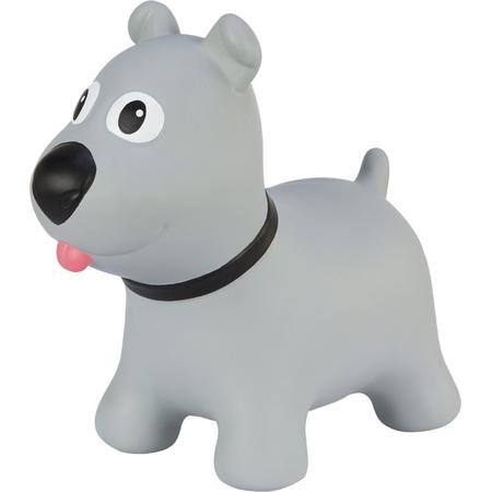Tootinas grijze hond - opblaasbaar springspeelgoed voor kinderen - Skippybal