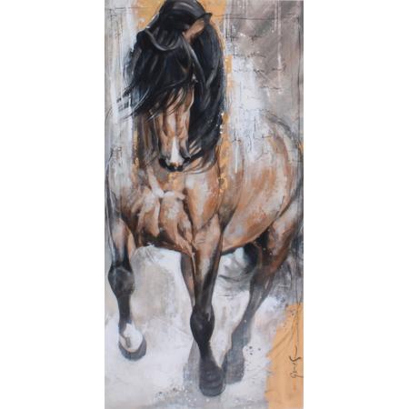 Horka Wenskaart Paard Bruin Met Wit Voetje 12,5 X 18 Cm