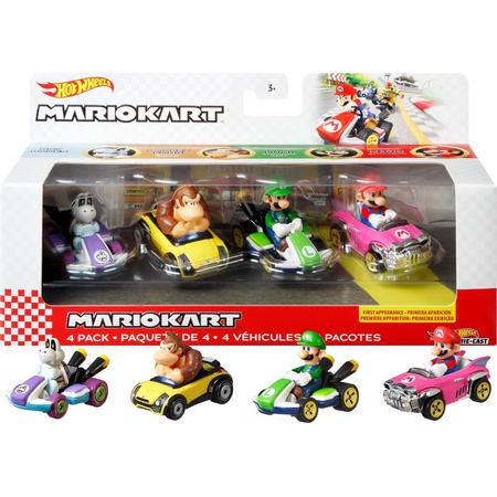 Hot Wheels Mario Kart Diecast autos 4-pak