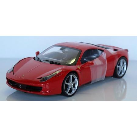 Hotwheels 1:18 Ferrari 458 Italia - 2011, Rood met zwart interieur