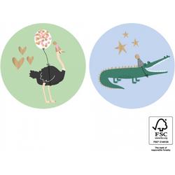 Stickers Duo - Ostrich/ Crocodile Gold 24 stuks