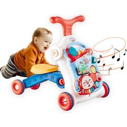 Hozie 5 in 1 Baby Walker - Educatief Babyspeelgoed - Loopwagen Met Licht- en Geluidseffecten - Blauw