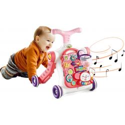 Hozie® 5 in 1 Baby Walker - Educatief Babyspeelgoed - Loopwagen Met Licht- en Geluidseffecten - Roze