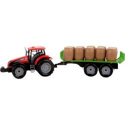 Huanzhi Toys Tractor Met Oplegger Jongens 47 Cm Rood/groen