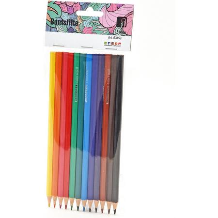 Kleurpotloden set - multi kleuren - 12x stuks - tekenen voor kinderen/volwassenen