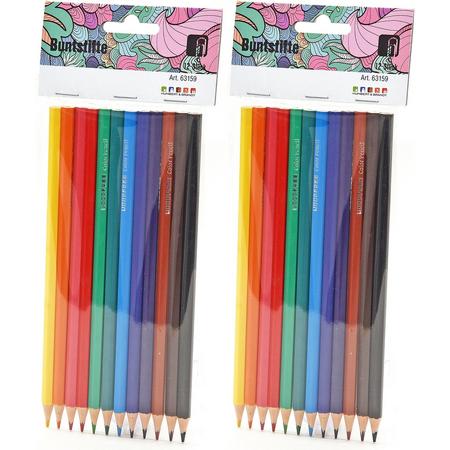 Kleurpotloden set - multi kleuren - 24x stuks - tekenen voor kinderen/volwassenen