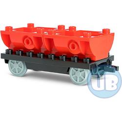Trein wagon onderstel met rode containers