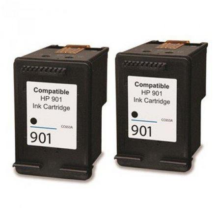Merkloos   Inktcartridge / Alternatief voor de Hp 901 Bk Duopack Huismerk Cartridge