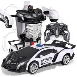 !NIEUW! - Huntex RC Transformerende Auto/Robot - Lamborghini Politieauto - Zwart/Wit