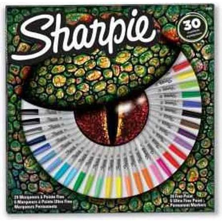 Sharpie Permanent Markers FINE, 30 stuks BIG PACK Ogen