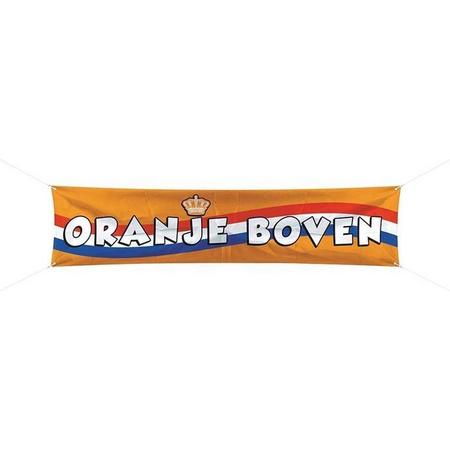 XXL Mega oranje vlag spandoek Oranje Boven - EK accessoires - Oranje versiering - EK 2021 - EK voetbal - 360x60 cm!