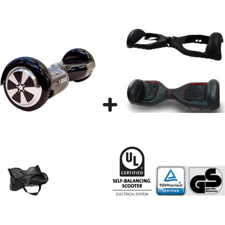 Balance Scooter Hoverboard LED&Bluetooth Zwart 6.5 Plus Tas en Gratis Silicone hoesje