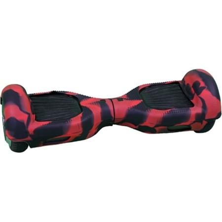 Siliconen beschermhoes, kleurrijke dekking voor 6.5 Inch Hoverboard- Zwart Rood camouflage