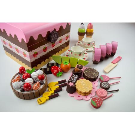 Houten Voedsel Speelgoedset, Snijden SpeelgoedSet,Speelgoedeten&drinken