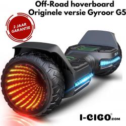 I-CIGO – Originele Gyroor G5- Tunnelverlichting - Off-road hoverboard 6.5inch- UL 2272 hoogste niveau veiligheidskeuringscertificaat – uniek App funcite - Bluetooth speakers.-Mat zwart