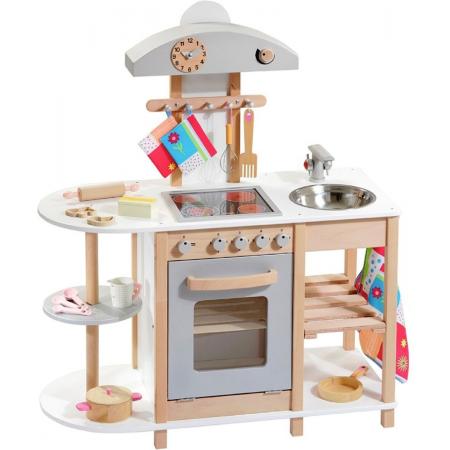 Olivia XL 102 cm Hoog，Multifunctionele Kinderkeuken,kinderen speelgoedkeuken,Hout speelgoedkeuken,speelgoed keuken,houten speelgoedkeuken Met Kookgerei