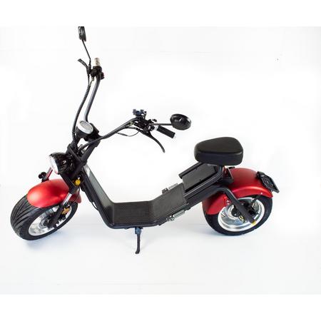 Stad scooter CITYCOCO Mat Rood Ebike  ( E-Scooter Ebike 100% Elektrische Cool harley design met kenteken)