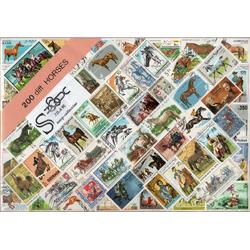 Postzegelpakket - 200 verschillende Paarden