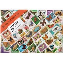 Postzegelpakket - 200 verschillende Vlinders