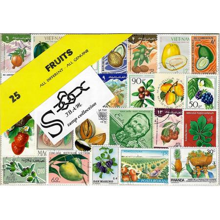 Postzegelpakket - 25 verschillende postzegels Vruchten
