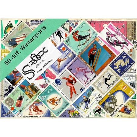 Postzegelpakket - 50 verschillende Wintersport