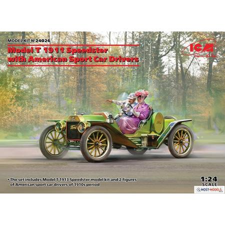 1:24 ICM 24026 Model T 1913 Speedster with American Sport Car Drivers