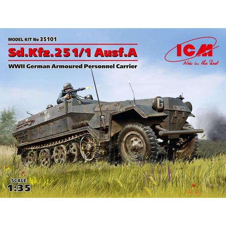 1:35 ICM 35101 Sd.Kfz.251/1 Ausf.A, WWII German Armoured Personnel Carrier Plastic kit