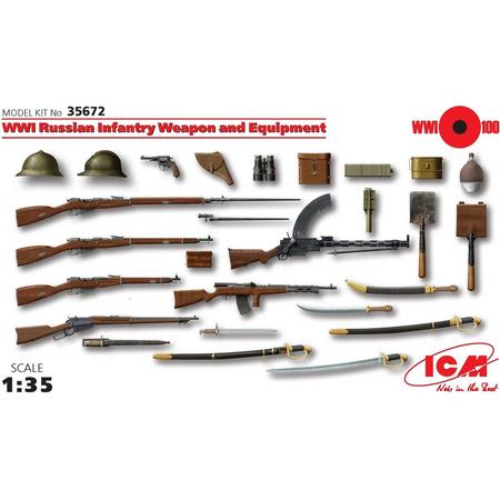 1:35 ICM 35672 WWI Russian Infantry Weapon and Equipment Plastic kit