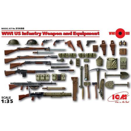 1:35 ICM 35688 WWI US Infantry Weapon and Equipment Plastic kit