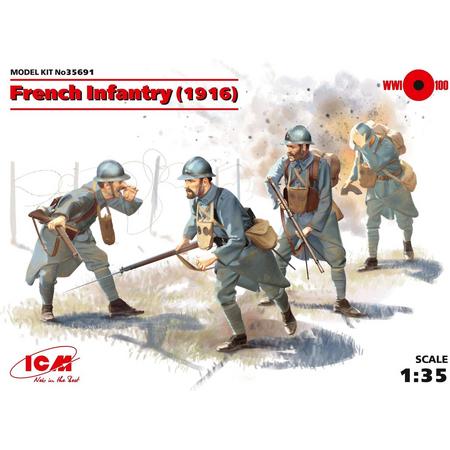 1:35 ICM 35691 French Infantry (1916) (4 figures) Plastic kit