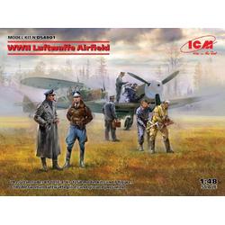 1:48 ICM DS4801 WWII Luftwaffe Airfield - 2 Planes - 7 Figures Set Plastic kit