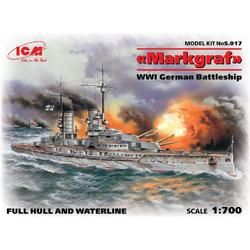1:700 ICMS.017 Markgraf (full hull & waterline), WWI German Battleship Plastic kit