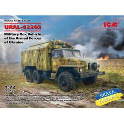 1:72 ICM 72709 Ural-43203 - Military Box Vehicle of the Armed Forces of Ukraine Plastic kit
