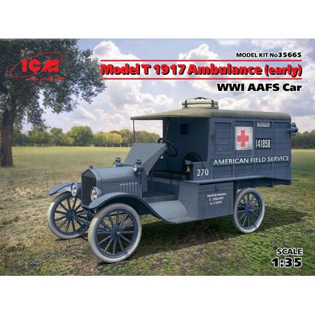 ICM Modelbouwdoos Ford Model T1917 Early Ambulance, WWI AAFs Car