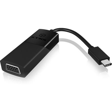 ICY BOX 60021 USB Type-C VGA Zwart kabeladapter/verloopstukje