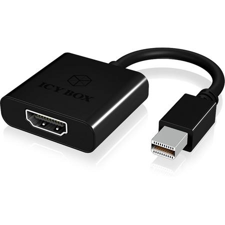 ICY BOX IB-AC538 Mini DisplayPort HDMI Zwart kabeladapter/verloopstukje