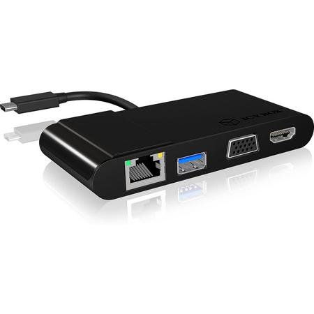 ICY BOX IB-DK403-C USB 3.0 (3.1 Gen 1) Type-C Zwart