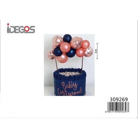 IDEGOS Cake topper - Taart topper - Cake topper ballonnen - Ballonnen - Taart versiering - Feest versiering - Verjaardag versiering - Roze - 12 stuks - 5 inch - 12 cm