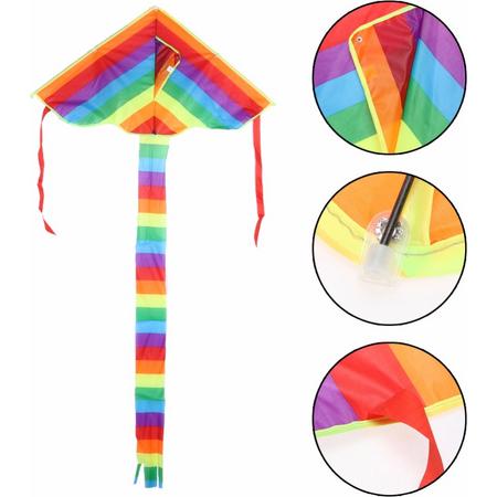 Grote driehoekige regenboogvlieger voor kinderen