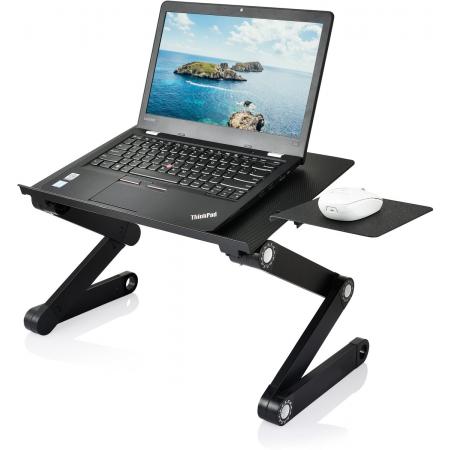 Laptop standaard inclusief koelventilator - Laptoptafel Verstelbaar - Ergo Notebook Stand - Macbook / Bed Laptop Standaard – inclusief ingebouwde koelventilatoren