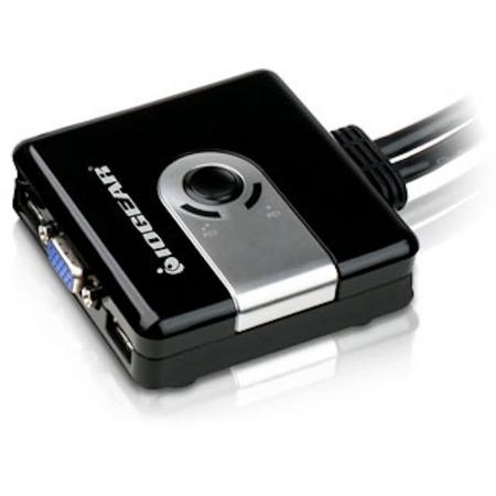 iogear 2-Port Compact USB VGA KVM Switch Zwart KVM-switch