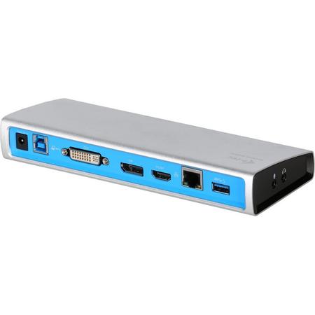 i-tec U3METALDOCK USB 3.0 (3.1 Gen 1) Type-B Zwart, Blauw, Zilver notebook dock & poortreplicator