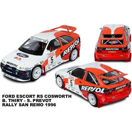 Ixo modelauto Repsol Ford Escort RS Cosworth Bruno Thiry Rally San Remo 1996 Schaal :18