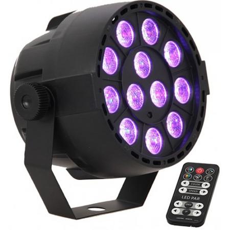 LED spot RGB - Multikleur 12 x 3W met afstandsbediening